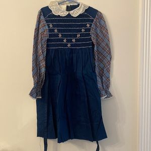 Vintage princess anne hand smocked girls dress size 7